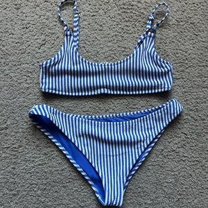 Cabana Del Sol Striped Bikini Set